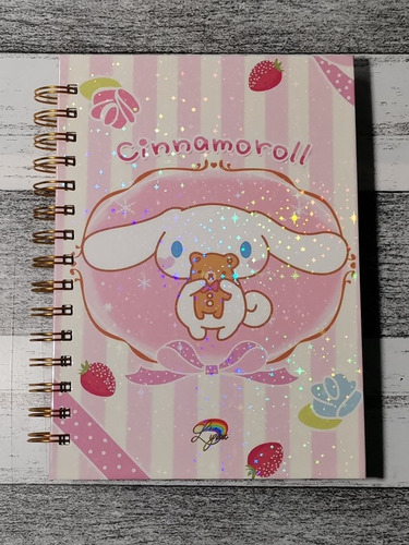 Cinnamoroll Cuaderno Holográfico Con Esquelas Kawaii Anime