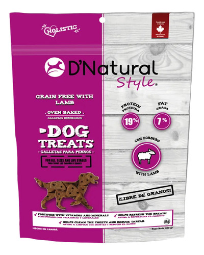 Snacks Perros Cordero D' Natural Style Libre De Granos 400g