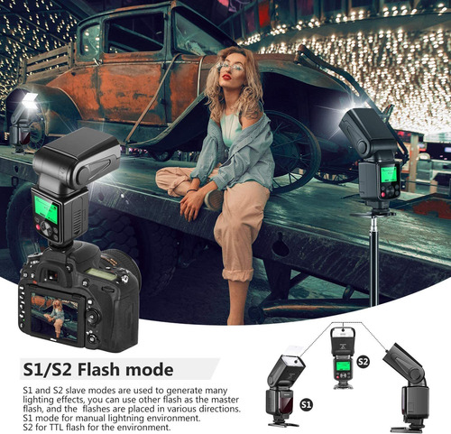 Neewer 750ii Ttl Flash Speedlite Con Pantalla Lcd Para Ni...