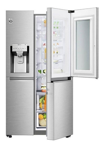 Heladera con freezer inverter LG LS74SXSX color stainless steel con capacidad de 690L 220V