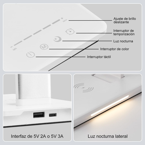 Lámpara De Escritorio Led Luz Con Protección Ocular 5 Brillo