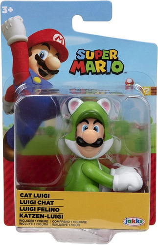 Figura Super Mario Luigi Felino 6 Cms - Jakks Pacific