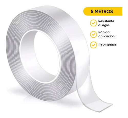 Cinta Pega Mucho 5m Marca Leisel