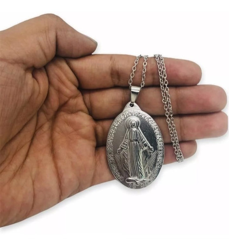 Medalla De Consagración A La Virgen Milagrosa 4.5cm + Cadena