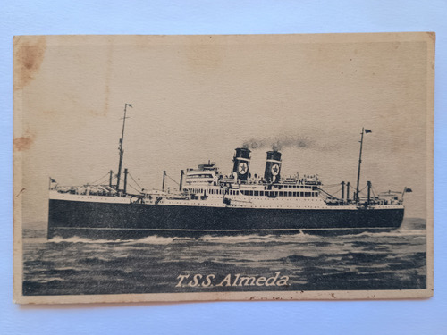 Tss Almeda Barco Blue Star Line 1927 Postal Inmigracion (Usado)
