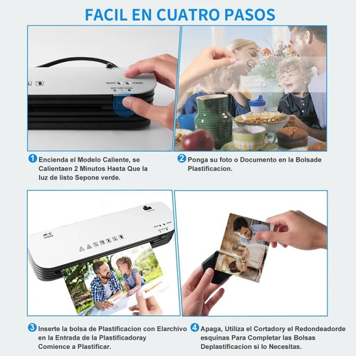 Imagen 4 de 7 de Laminadora Enmicadora Térmica Cortador De Papel+300 Micas