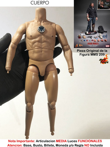Cuerpo C/ Luz Tony Stark Hot Toys Mms209 Escala 1/6 Original (Usado)