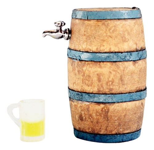 5 Barril De Cerveza En Miniatura Para Casa De Muñecas, Mini