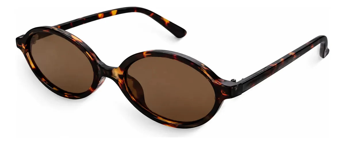 Óculos de Sol Saint Germain Siena Oval Tartaruga para Mulher com Lente Marrom e Proteção UV400