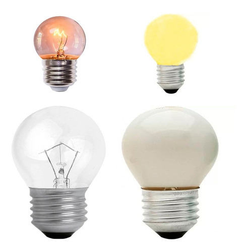 Kit 5 Lâmpadas Bolinha Incandescente 15w E-27 Cor Da Luz Leitosa Voltagem