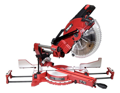 Sierra compacta angular compuesta deslizable con disco de aluminio de 12" Motor Universal, 127V, 15A Base de Aluminio fundido, Velocidad máxima de 4,000 RPM KN M-3057R KNOVA