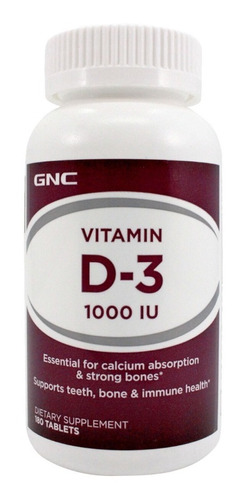 Vitamina D3 1000iu Gnc - 180 Tabletas