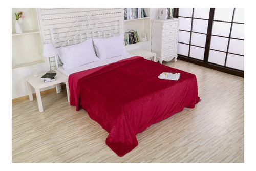 Frazada Haussman Flannel con diseño checker/rojo de 270cm x 250cm