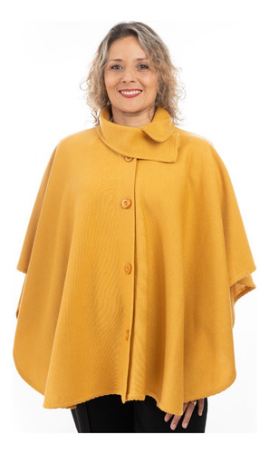 Poncho Ruana Capa Mujer Elegante. Rosita Mostaza