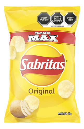 8 Pack Papas Fritas Original Sal Sabritas 57