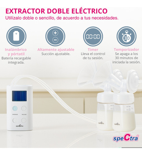 Spectra Blunded 9 Plus Extractor Leche Eléctrico 9 Plus Y Kit Hielera