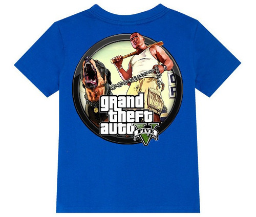 Polera Color Algodón 100% Niños Gta V