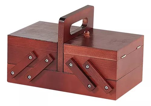 Caja De Costura De Madera Kit De Costura Accesorios Estuche