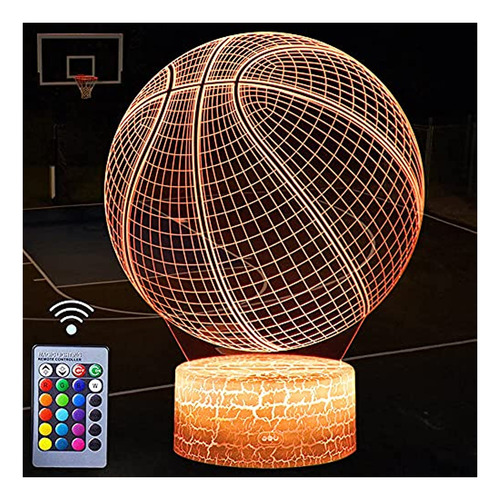 Luz De Noche De Baloncesto, Lámpara De Ilusión Led 3d Con Co