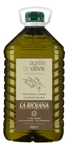 Aceite De Oliva Extra Vírgen 5lt La Riojana Alta Gama