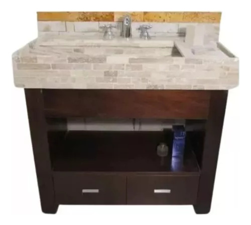 Vanitory  100x45 Olivia Habano Bacha Marmol Duo Mueble Baño