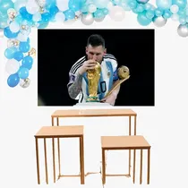 Comprar Fondo De Tela Lionel Messi Campeon Del Mundo Besando La Copa