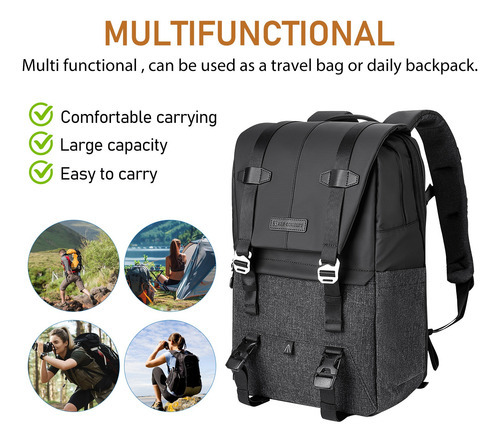 Mochila K&f Concept Beta Para Cámara De Fotos Y Vídeo De 20l