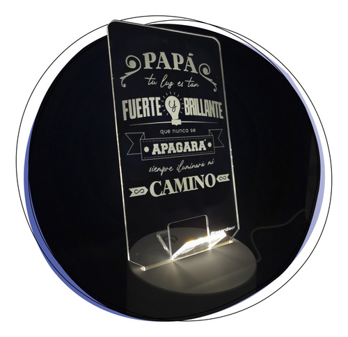 Regalo Para Día Del Padre - Velador Portacelular Led - Frase