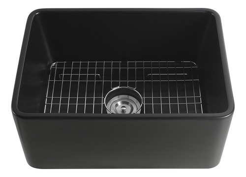 Bacha De Cocina Para Apoyar Peirano Bch16n Rectangular Color Negro Negra Black Apoyo Country Con Rejilla Y Sopapa
