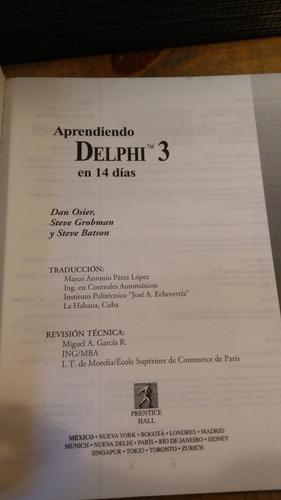Libro De Programación Aprendiendo Delphi 3 (Usado)