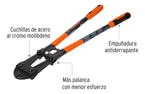 Imagen 3 de 10 de Cizalla Corta Perno Truper Profesional 24 Pulgadas Cp-24x