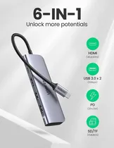 Comprar Hub Usb C 6 En 1, Usb, Hdmi, Sd, Tf, Acepta Cargador Usb C