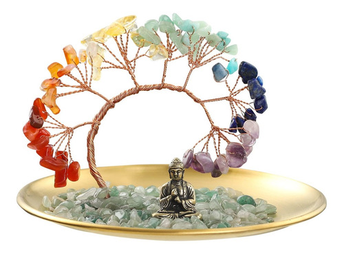 Arbol Cristal 7 Chakra Estatua Buda,arbol Dinero Para Suerte