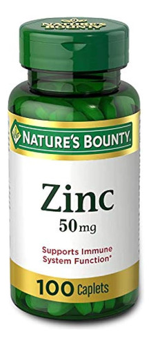 Nature's Bounty Zinc (gluconato De Zinc) 50 Mg, 100 Cápsulas