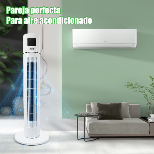 Ventilador Torre 3 Velocidades Oscilación Control Jv-103 Estructura Blanco Aspas Negro Diámetro 135 Mm Frecuencia 50hz Material De Las Aspas Plástico