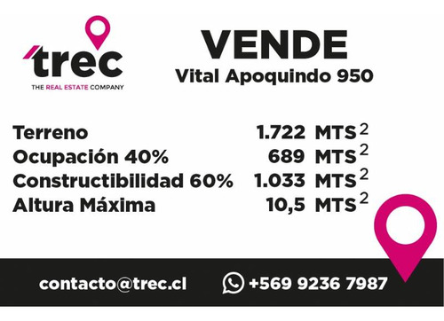Terreno Para Desarrollo Inmobiliario Las Condes