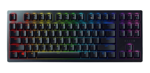 Teclado gamer Razer Huntsman Tournament Edition QWERTY Linear Optical inglés US color negro con luz RGB