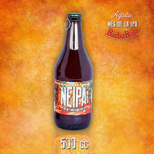 Imagen 2 de 10 de Cerveza Barba Roja Neipa 500ml. Botella Artesanal 8,5% Alc