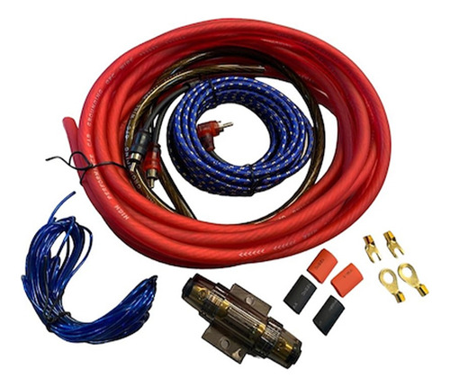 Kit De Cables Para Potencias 4 Gauges Xline + Fusible 