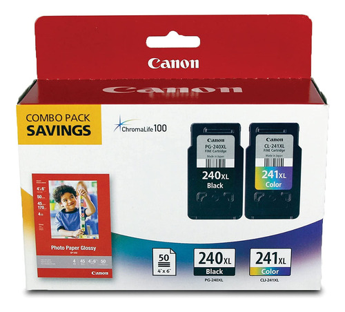 Cartucho Para Canon Pg-240xl/cl-241xl Con Papel Fotográfico