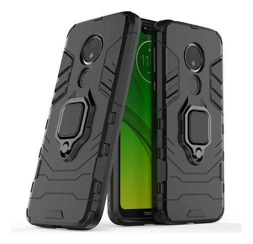 Compatible Con Moto G7 Power Funda, Anillo Metálico Sujeción