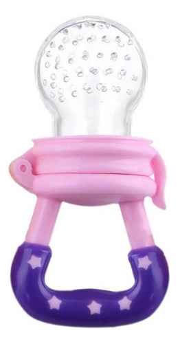 Chupeta Alimentadora Mordedor Frutas Bebê Bico Silicone Rosa