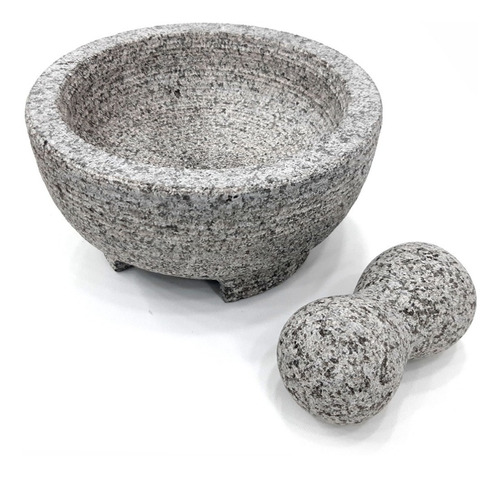 Imagen 2 de 10 de Mortero De Piedra Molcajete Grande Machacador Hierba Semilla