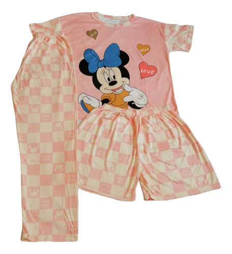Pijama Para Mujer De Mimi Mause Conjunto De 3pz  