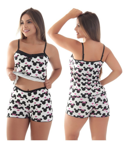 Imagem 4 de 10 de Baby Doll Pijama Fibra Natural Vivi Kit 2 Tecido Ecológico