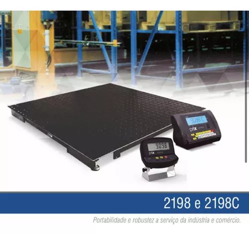 Balança Digital de Plataforma Toledo Portátil 2198 600Kg x 100g 1x1m C/  Indicador 9098 / Pezinhos INMETRO 