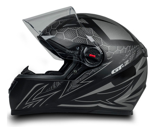 Capacete Com Viseira Fw3 De Moto Feminino Preto Gt2 60 Fosco