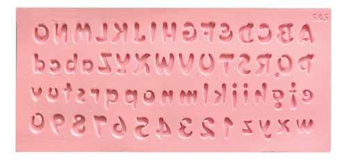 Molde Silicone Alfabeto Maiúsculo Letras Biscuit Resina Top