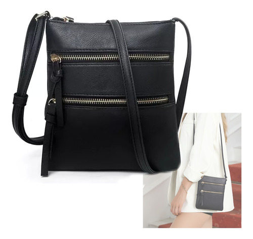 Bolsa Crossbody Cuero Bandolera Mensajera Dama Moda Mujer