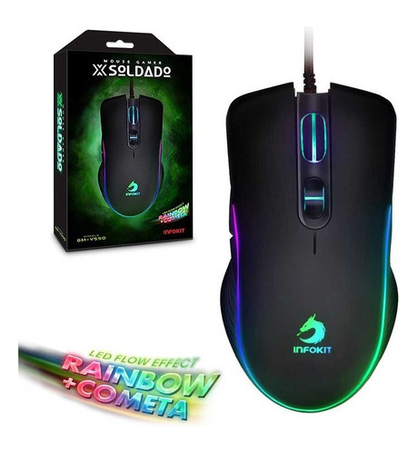 Mouse Óptico Gamer Com Fio Usb E Led Rgb Gm-v550